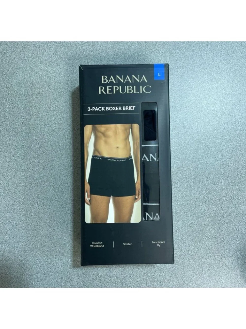 NWT Banana Republic Men's L 3-Pack Boxer Briefs Stretch Comfort Waistband